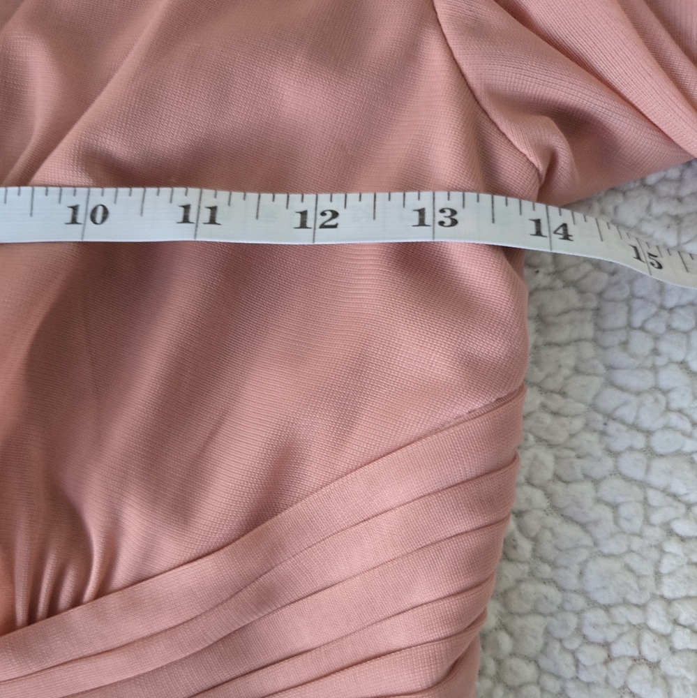 Celebrate Pastel Pink Studio Flutter Sleeve Crisscross Mesh Dress Size 6 - Picture 7 of 14